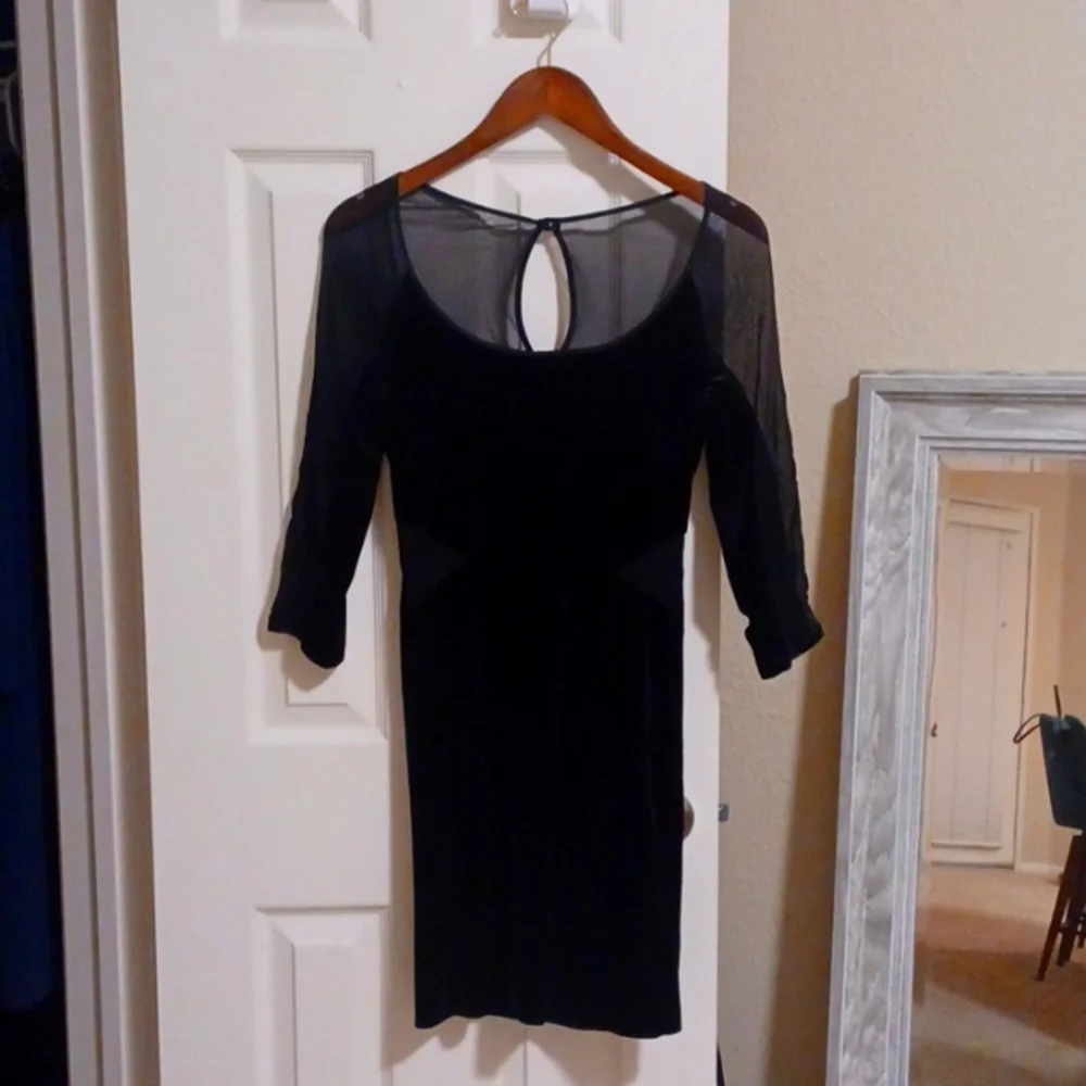 Bardot Velvet & Mesh Dress - Picture 1 of 10
